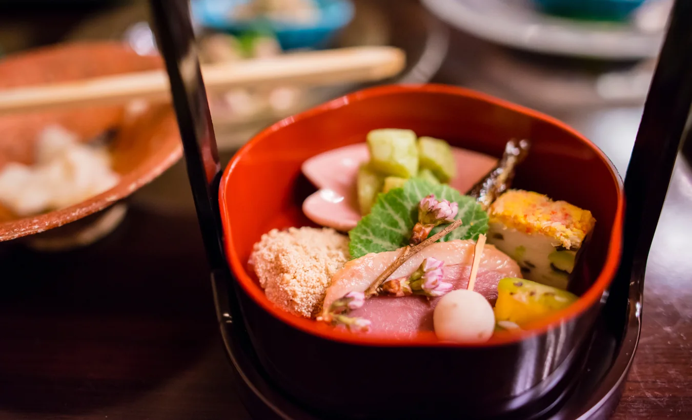 Menú kaiseki de gastronomía japonesa